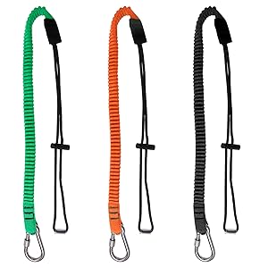 3 Pack Safety Tool Leash with Aluminum Lock Carabiner Clip